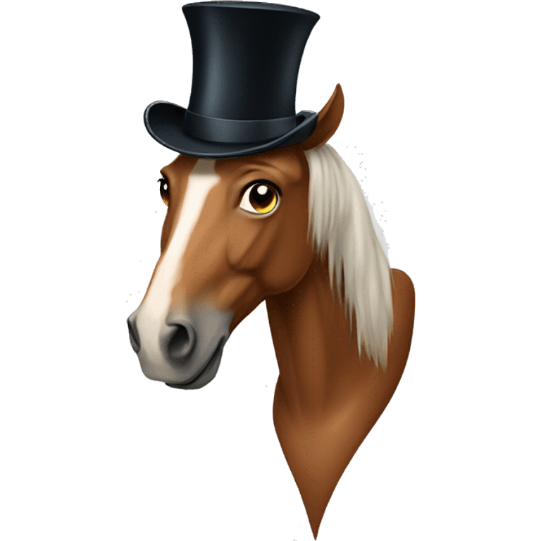 Horse wearing top hat emoji