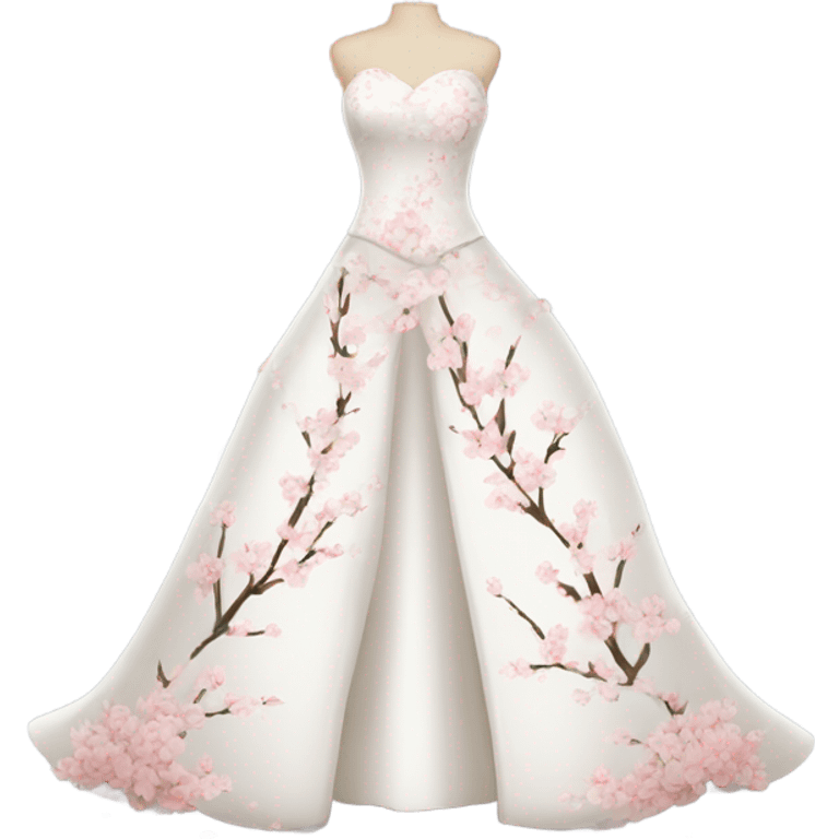 Wedding dress beautiful finish with cherry bloom  emoji