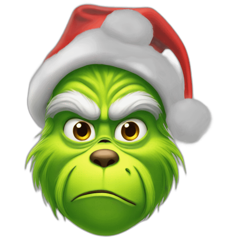 Grinch with Santa hat emoji