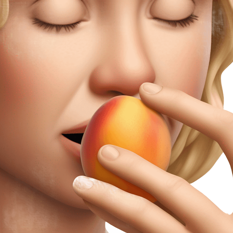 Kissing a peach emoji