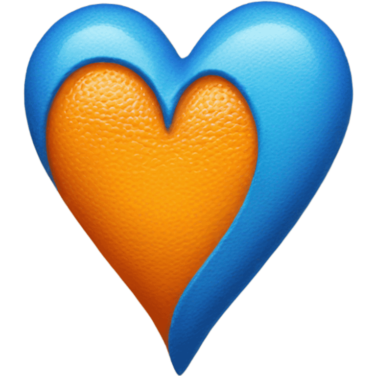 Orange and blue heart emoji