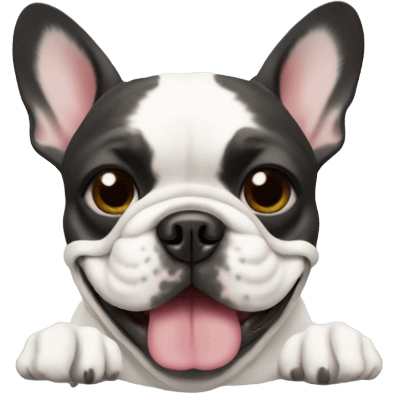 Snowboarding French bulldog  emoji