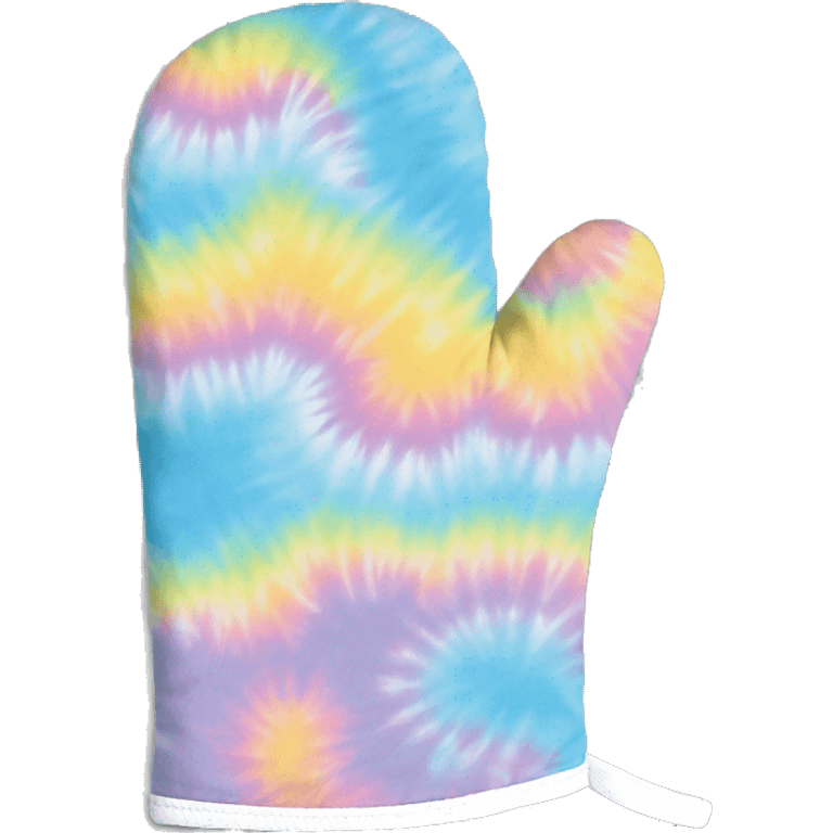 Realistic pastel tie dye oven mitt. emoji