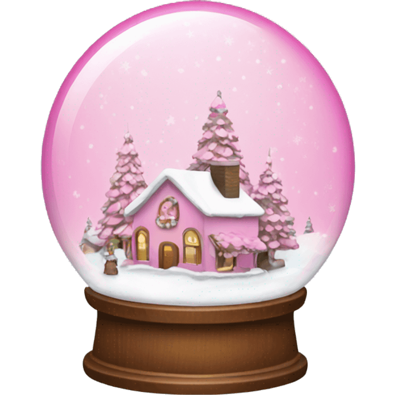 Pink Christmas snow globe emoji