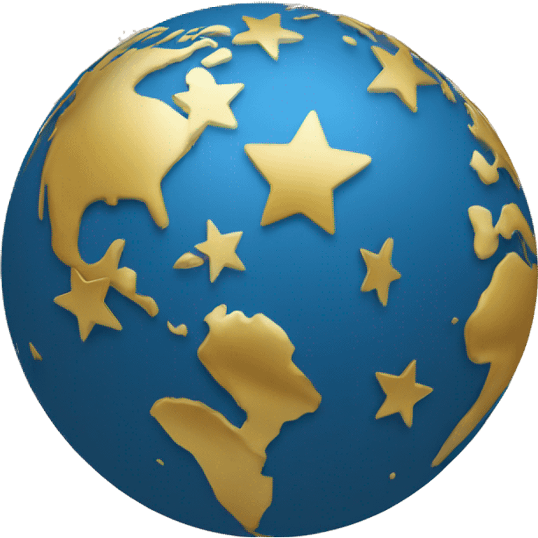 Globe with gold stars emoji