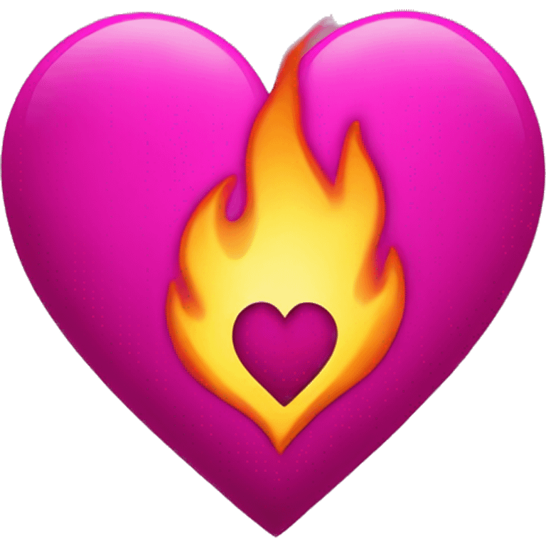 Magenta heart on fire emoji