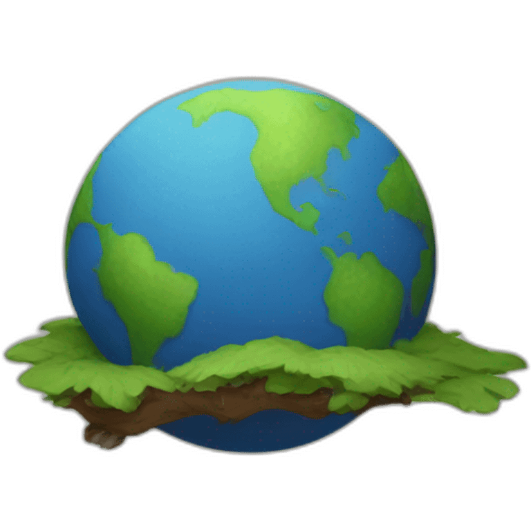 a sad earth emoji