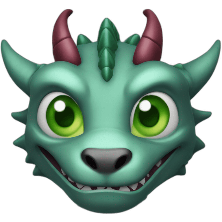 Burgundy dragon with green eyes grey claws emoji