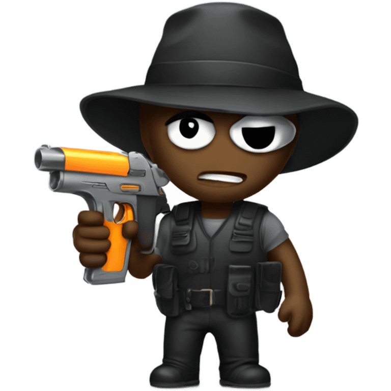 A robber with a water gun emoji