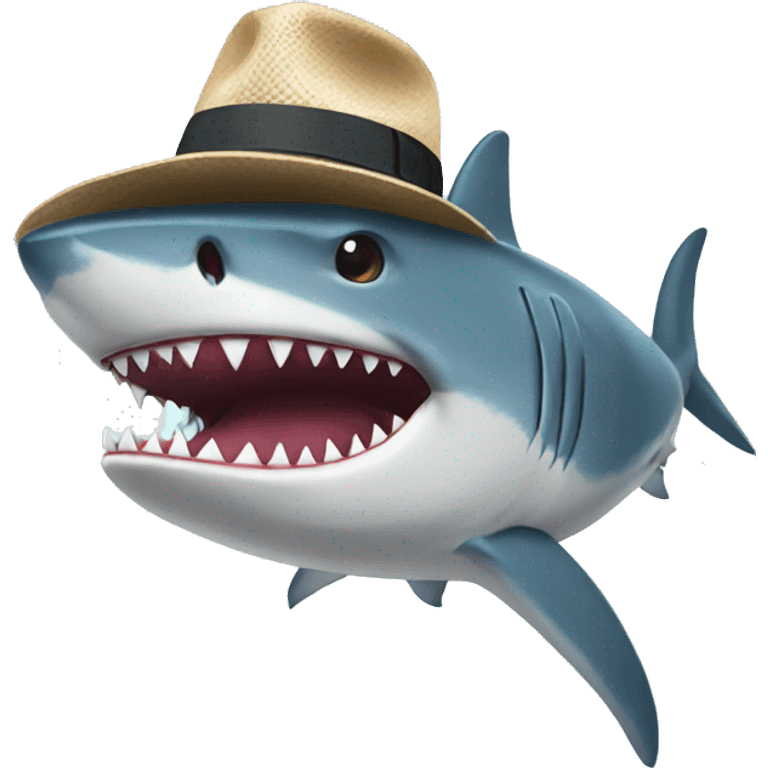 Shark with hat emoji