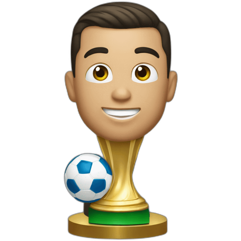 Cristiano Ronaldo holds the World Cup emoji