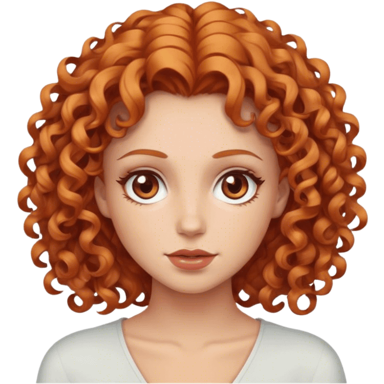 Une femme avec les cheveux bouclés roux blonde yeux noisette  emoji