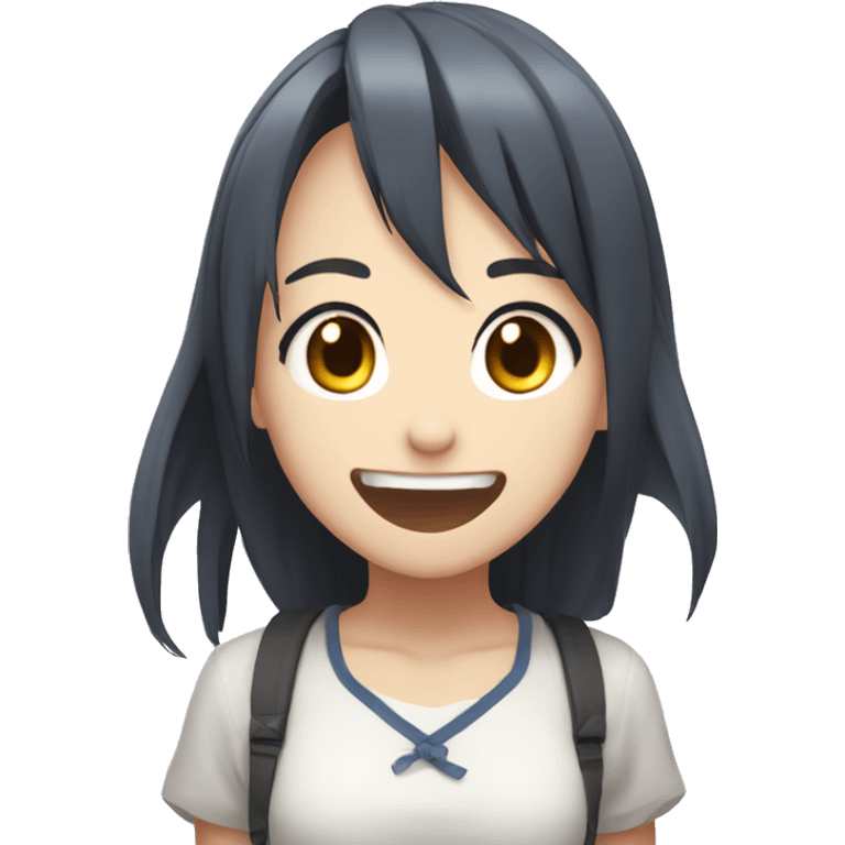 Overly excited anime girl emoji