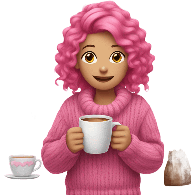 Pink coffee lover  emoji