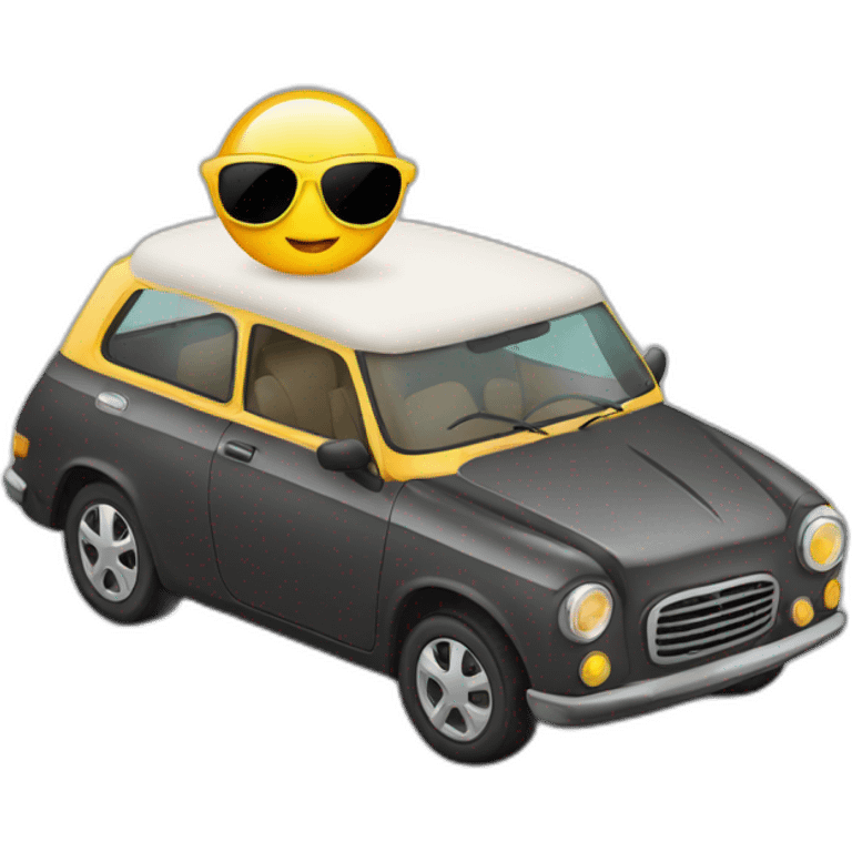 Car with sun glasses emoji