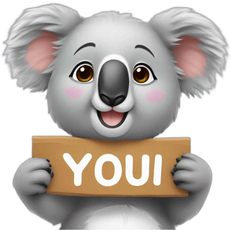 koala with sign with text ‘I love you mum’ emoji