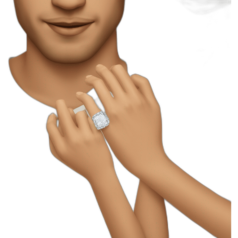 couple avec une bague emoji