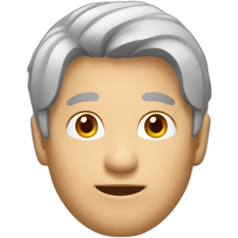 Asian Man gray hair coding emoji