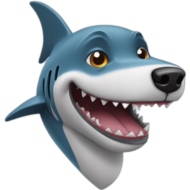 Dog with shark face emoji