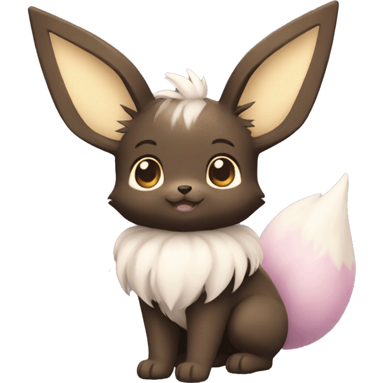 Kawaii Shiny Pastel Black Eevee Full Body emoji