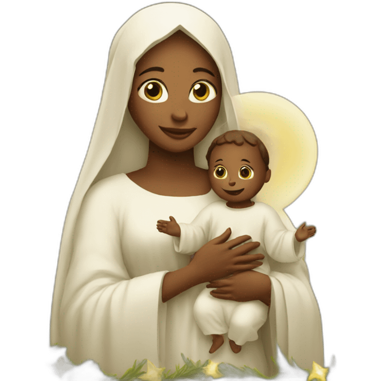 Mary with baby Jesus emoji