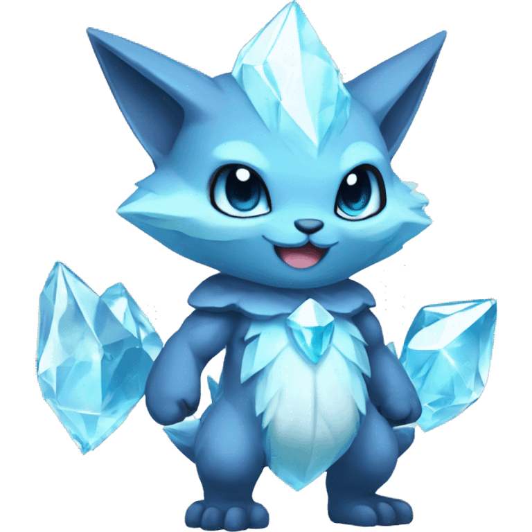 a anthro crystallized chibi-style rock-type-ice-type Fakémon-hybrid full body emoji