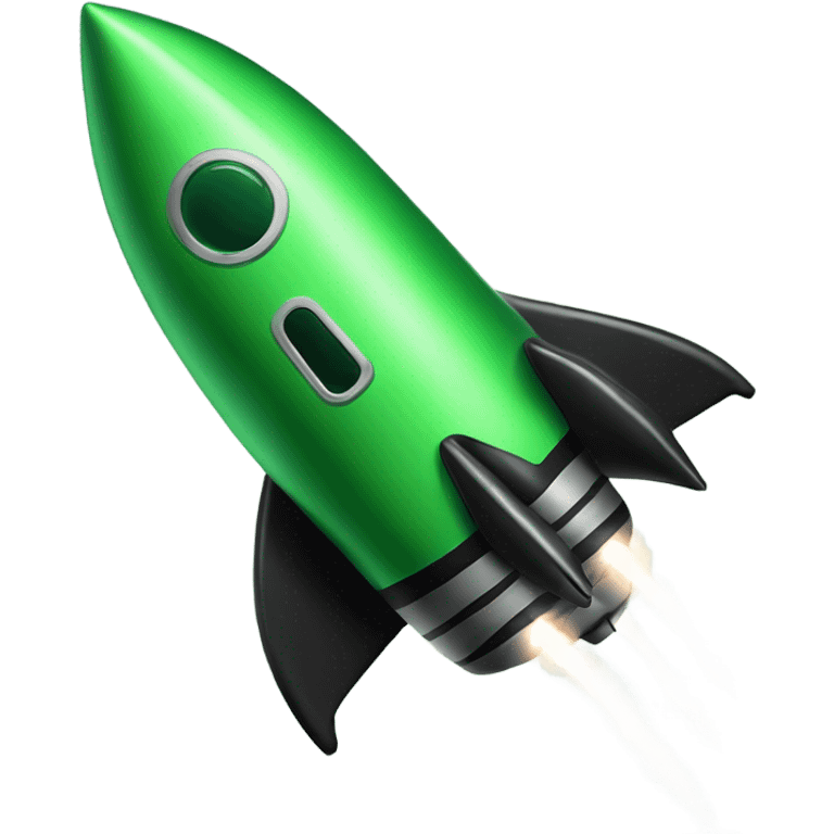 green and black rocket ship ios stile emoji