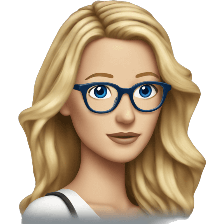 Blake lively blue eyes and glasses  emoji