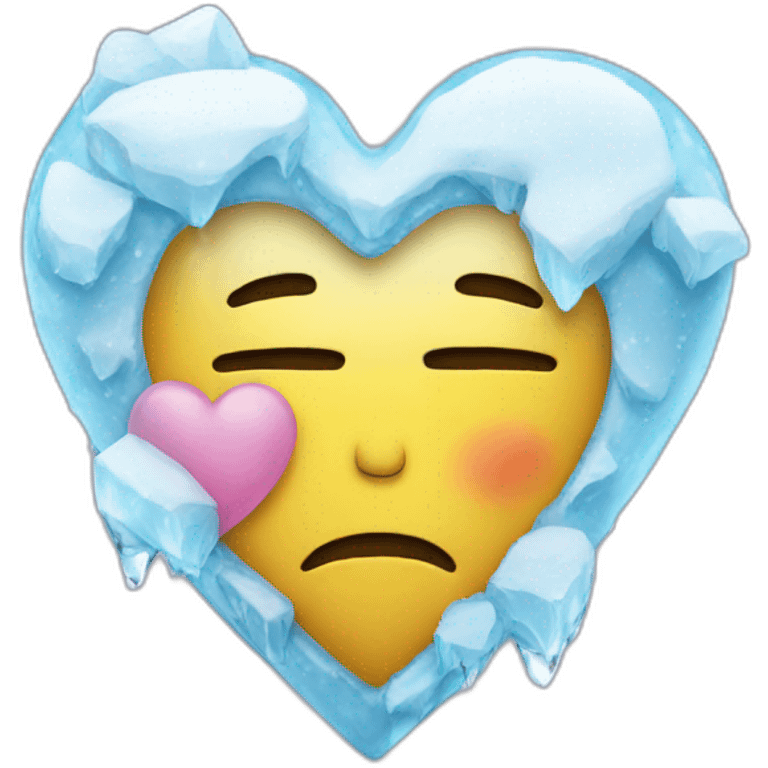 Sad heart ice  emoji