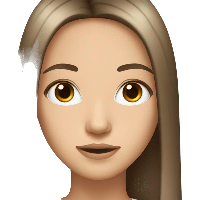 White tan girl brown eyes long straight hair  emoji