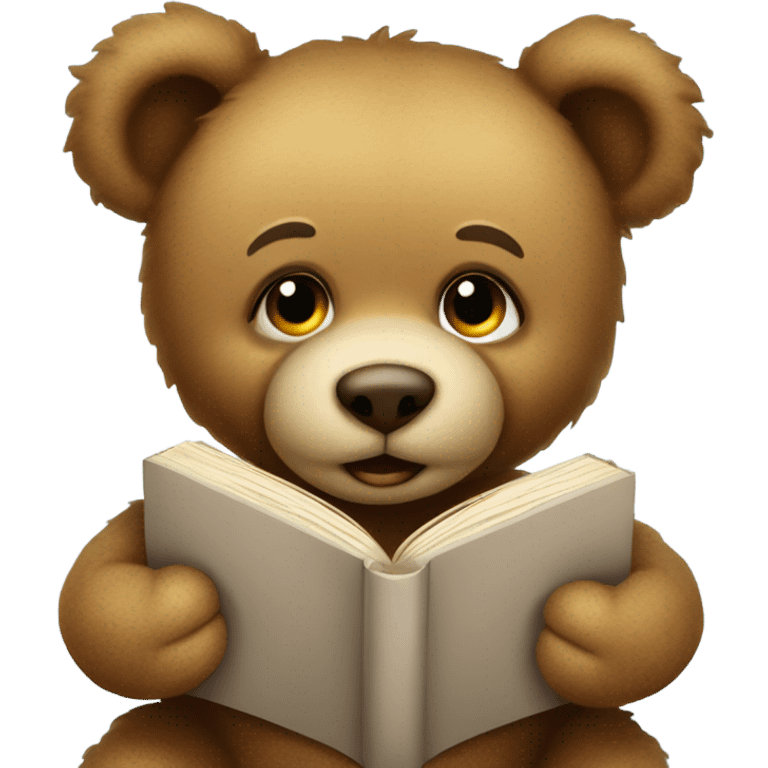 Teddy bear reading book emoji