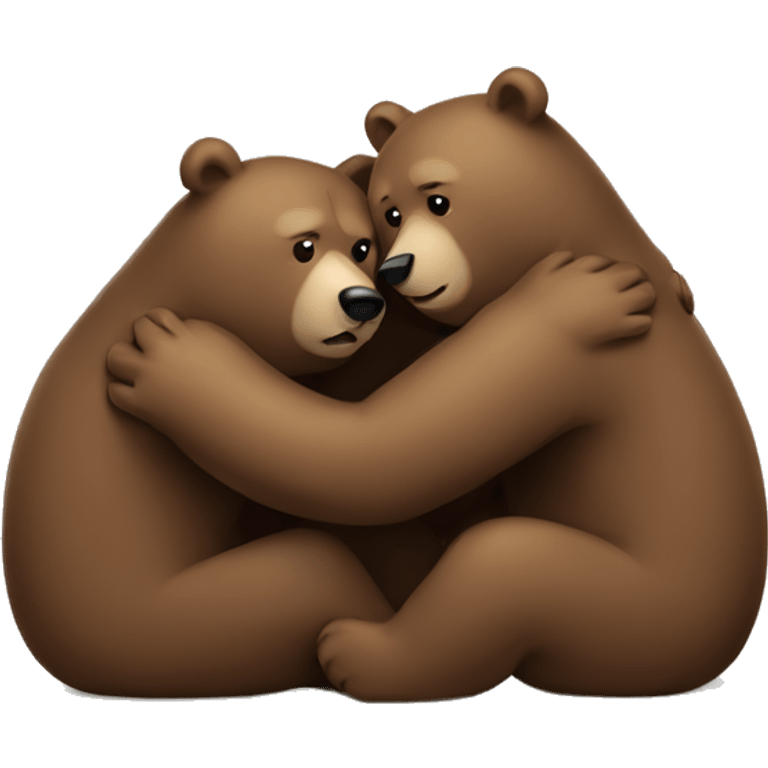 two bears hug love emoji