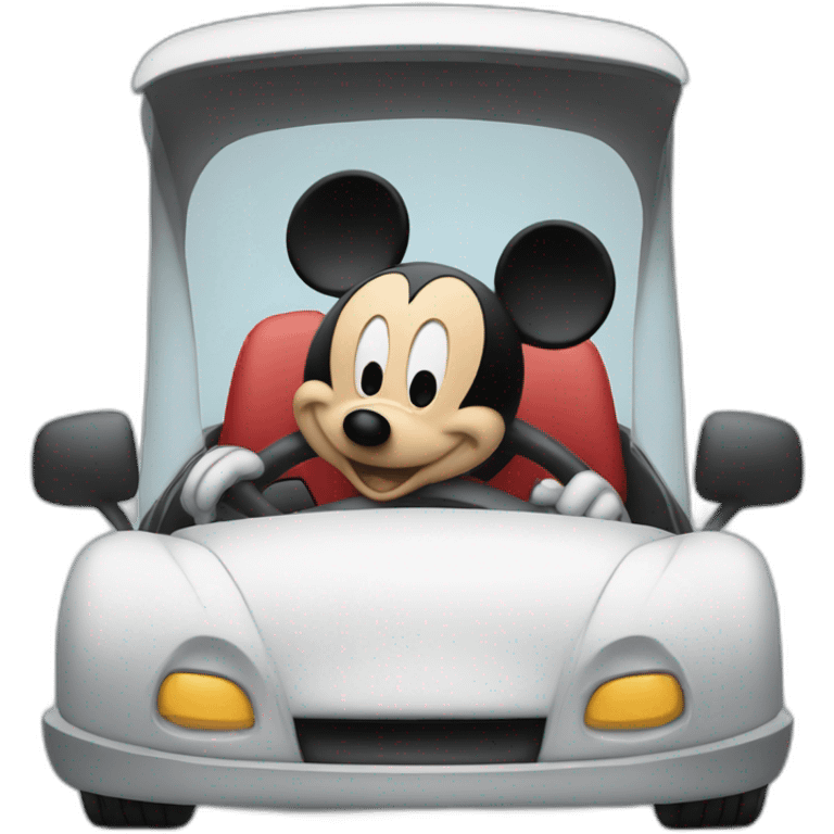 mickey mouse driving a car emoji