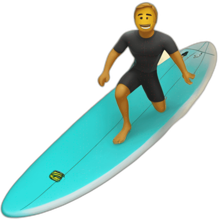 chat sur un surf emoji