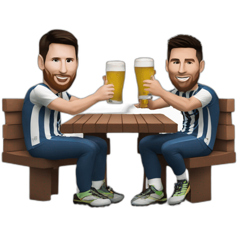 lionel messi and ronaldo drink a beer emoji