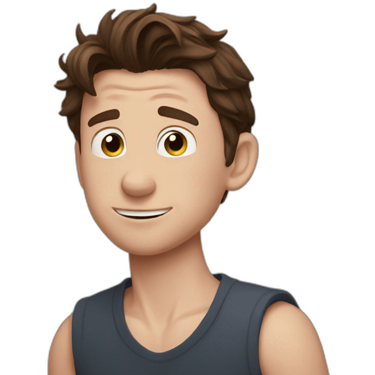 Tom Holland with belly emoji