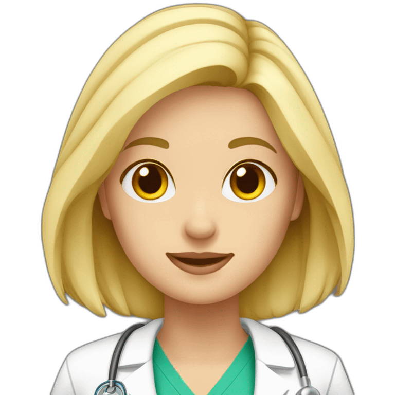 medica mujer rubia  emoji