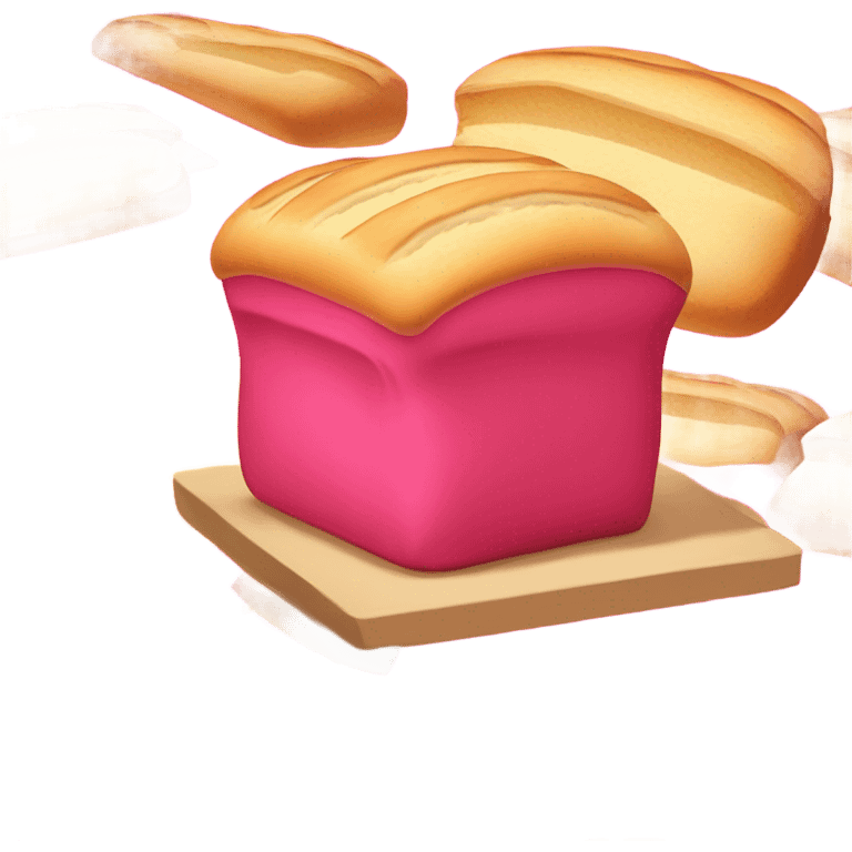 Hot pink loaf of bread emoji