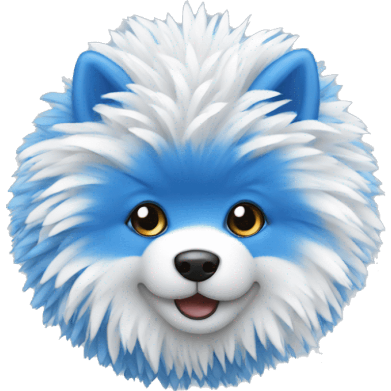 Blue and white pom poms emoji