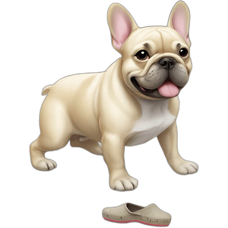 French bulldog in crocs emoji