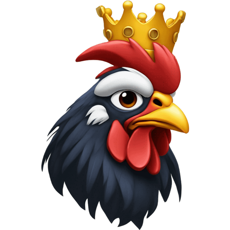 (crestless rooster) with a (king's crown) emoji