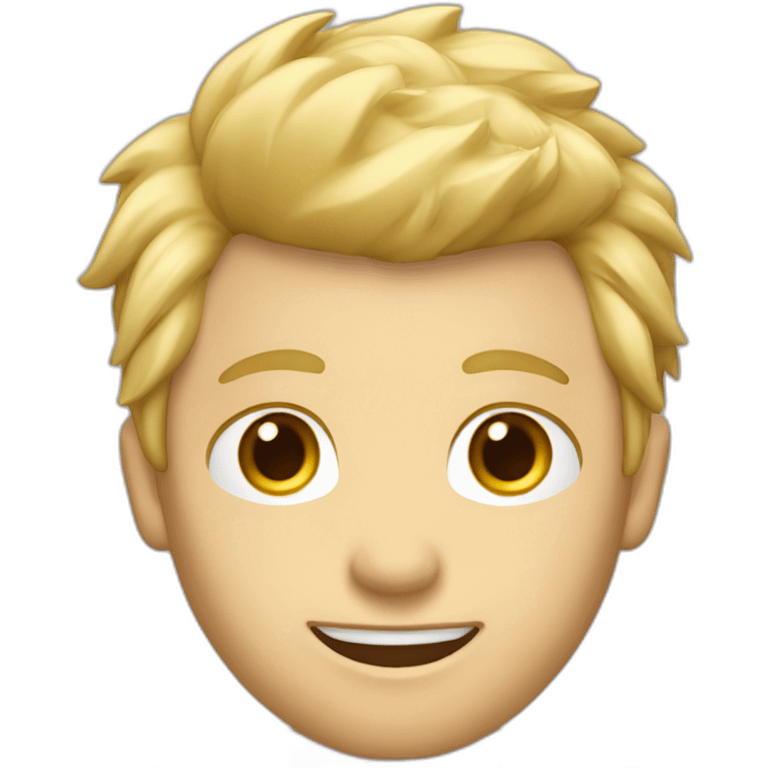 Blonde haired male Apple employee with faux hawk hair working in QA emoji