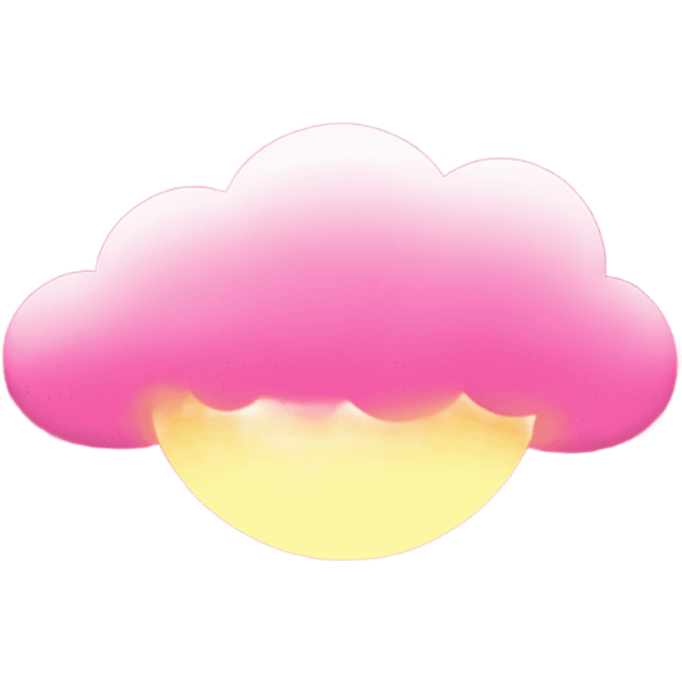 Light-pink Cloud with a hot pink sun behind it at the top emoji