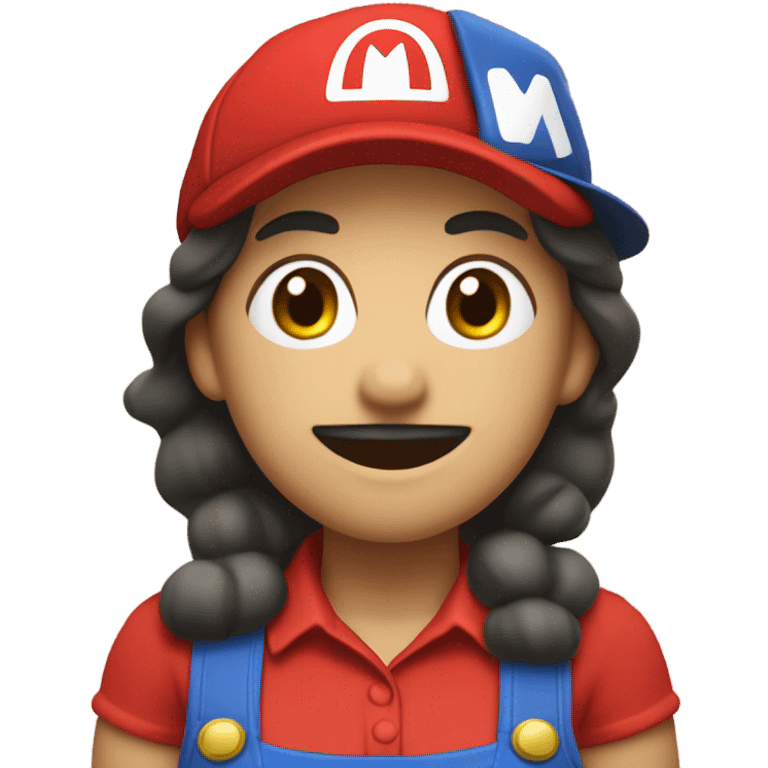 Woman in Mario outfit emoji