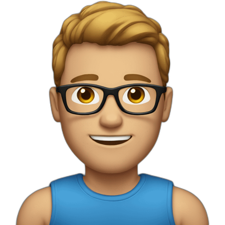 Muscular-Men-with-black-glasses-blue-eyes-and-short-chestnut-hair emoji