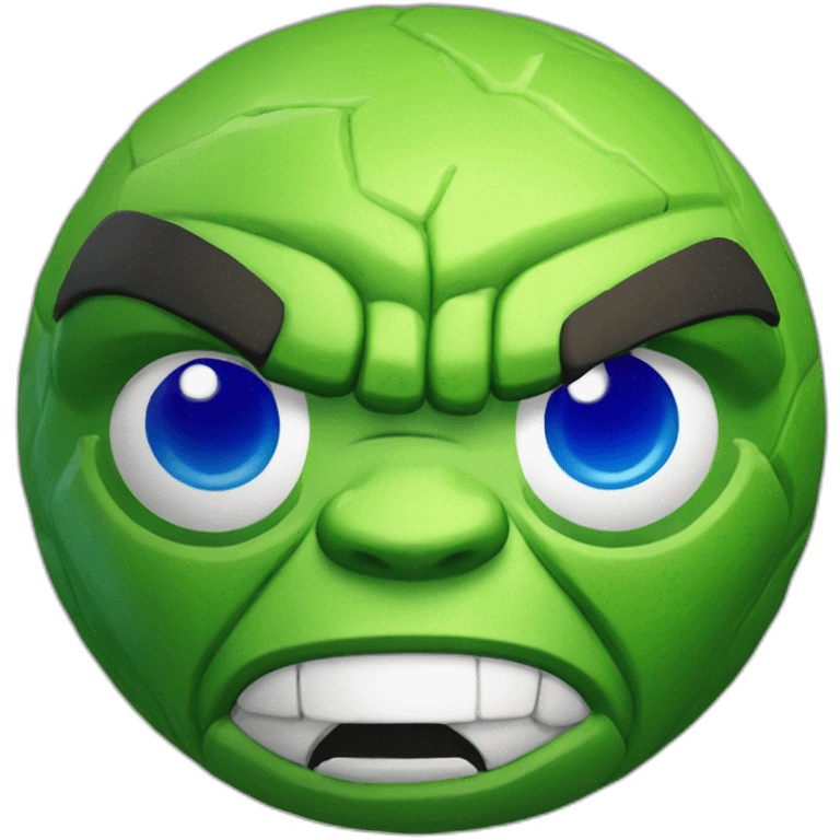 3d sphere with a cartoon Hulk skin texture emoji