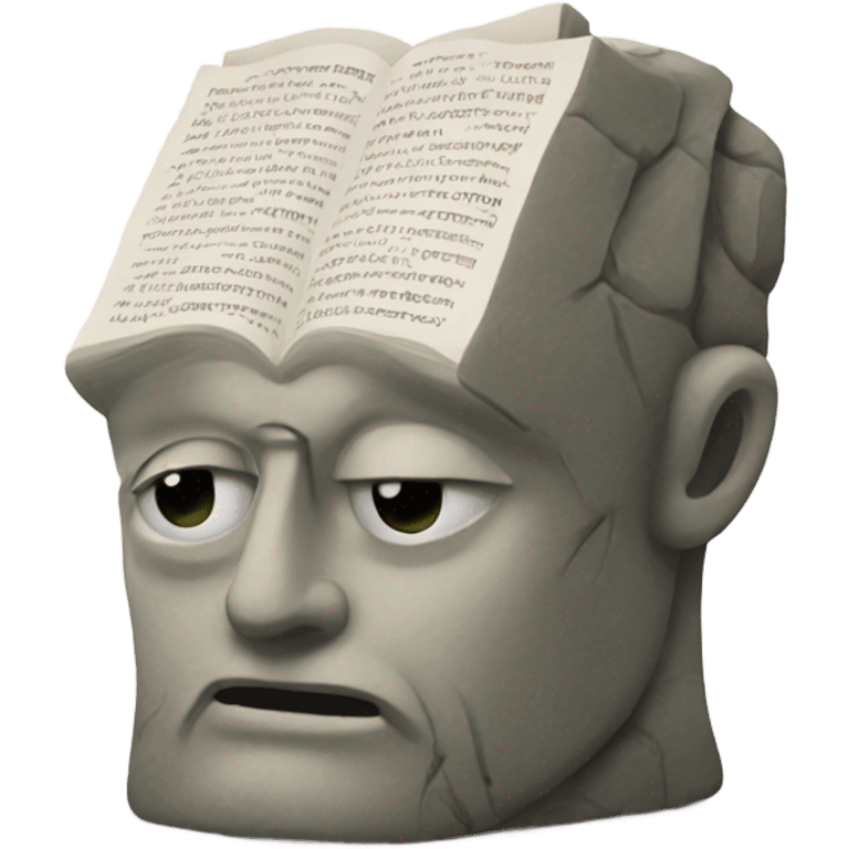 Stone head reading the Bible emoji