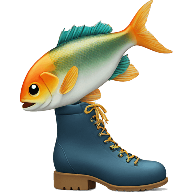 shoe with a fish emoji