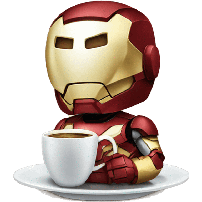 Iron man qui boit le café  emoji