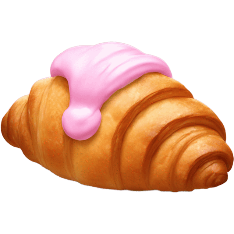 croissant with pink cream  emoji